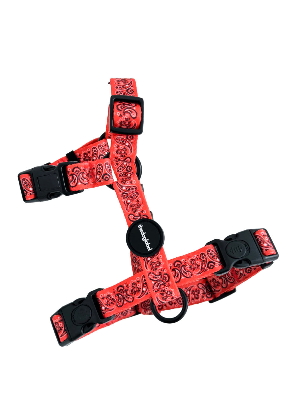 H-Shape Harness - Cherry Red Paisley – The Dog Label