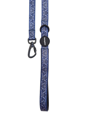Classic Leash - Deep Blue Paisley